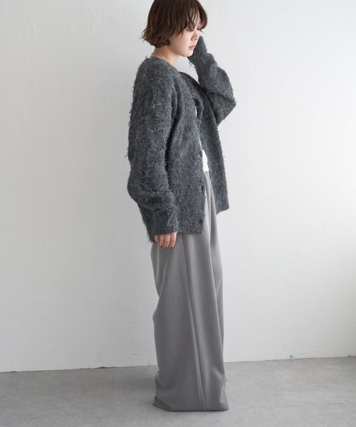 notch.（ノッチ）の「起毛クルーネックニットカーデ（カーディガン/ボレロ・レディース・グレー/チャコール・M）」の3枚目の写真