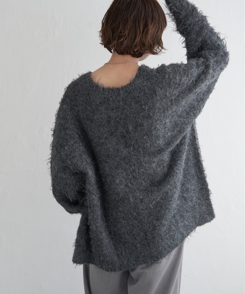 notch.（ノッチ）の「起毛クルーネックニットカーデ（カーディガン/ボレロ・レディース・グレー/チャコール・M）」の18枚目の写真