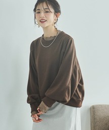 【150㎝前後の小柄さんサイズ】袖ロゴ刺繍 クロップドスウェット