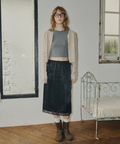 GIUNON(ジウノン)の「long sleeve knit cardigan / ロングスリーブニットカーディガン(カーディガン/ボレロ・レディース・グレー/ブラック/ベージュ/ブラウン/ピンク・FREE)」の7枚目の写真