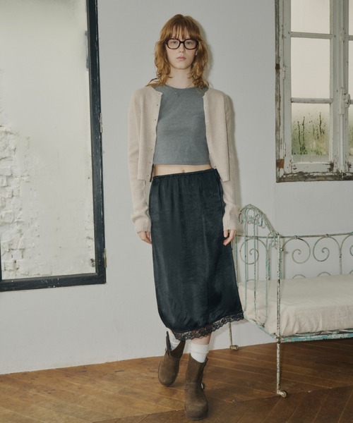 GIUNON(ジウノン)の「long sleeve knit cardigan / ロングスリーブニットカーディガン(カーディガン/ボレロ・レディース・グレー/ブラック/ベージュ/ブラウン/ピンク・FREE)」の10枚目の写真