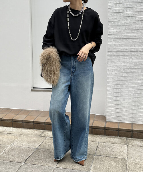 DouDou(ドゥドゥ)の「【WEB限定】裏毛×シフォンレイヤードプルオーバー(Tシャツ/カットソー・レディース・オフホワイト/ブラック/グレイッシュベージュ・FREE)」の13枚目の写真