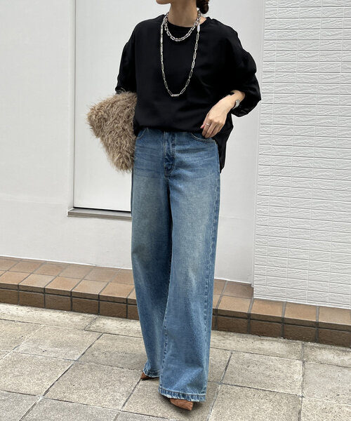 DouDou(ドゥドゥ)の「【WEB限定】裏毛×シフォンレイヤードプルオーバー(Tシャツ/カットソー・レディース・オフホワイト/ブラック/グレイッシュベージュ・FREE)」の15枚目の写真