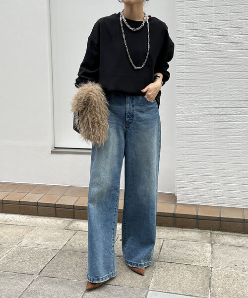 DouDou(ドゥドゥ)の「【WEB限定】裏毛×シフォンレイヤードプルオーバー(Tシャツ/カットソー・レディース・オフホワイト/ブラック/グレイッシュベージュ・FREE)」の16枚目の写真