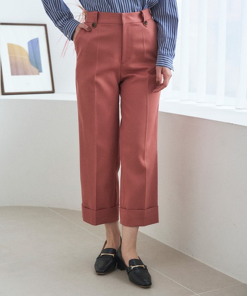 Sirin(シリン)の「ワイドクロップドパンツ【2サイズ展開】(その他パンツ・レディース・ベージュ/ネイビー/ピンク・X-SMALL/SMALL)」の1枚目の写真
