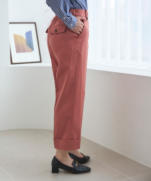 Sirin(シリン)の「ワイドクロップドパンツ【2サイズ展開】(その他パンツ・レディース・ベージュ/ネイビー/ピンク・X-SMALL/SMALL)」の6枚目の写真