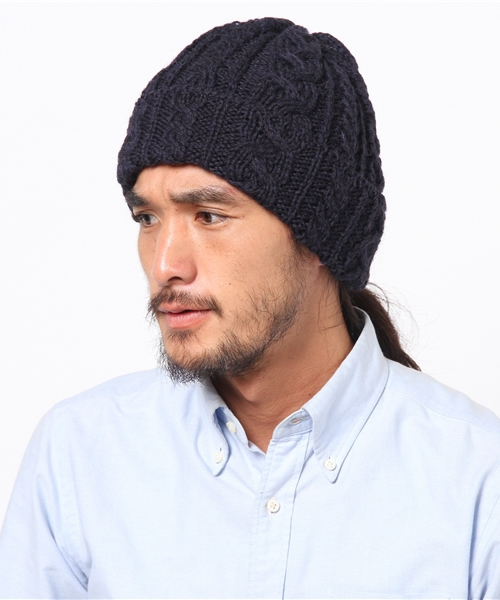 B:MING by BEAMS（ビーミングバイビームス）の「STEWART AUSTIN / CableBobcap（ニットキャップ/ビーニー・メンズ・グレー/レッド系その他/ブルー系その他/ネイビー・ONE SIZE）」の7枚目の写真