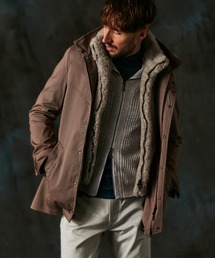 HIDEAWAYS NICOLE（ハイダウェイニコル）の「フード着脱２WAYスタンドコート（ミリタリージャケット）」