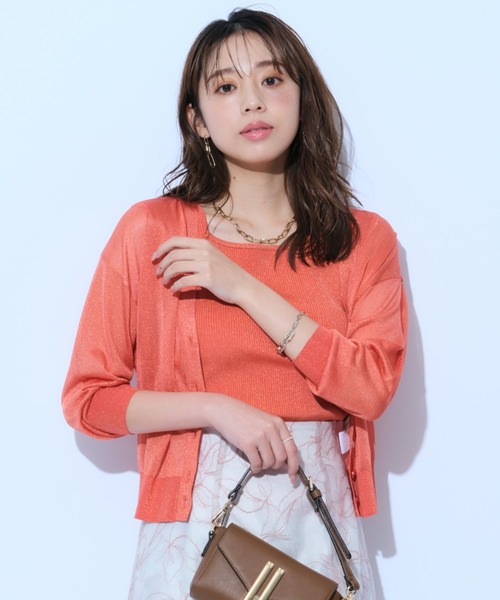 JUSGLITTY 24SS シアーラメガーデアンサンブル オレンジ 2 JUSGLITTY 24SS シアーラメガーデアンサンブル オレンジ 2