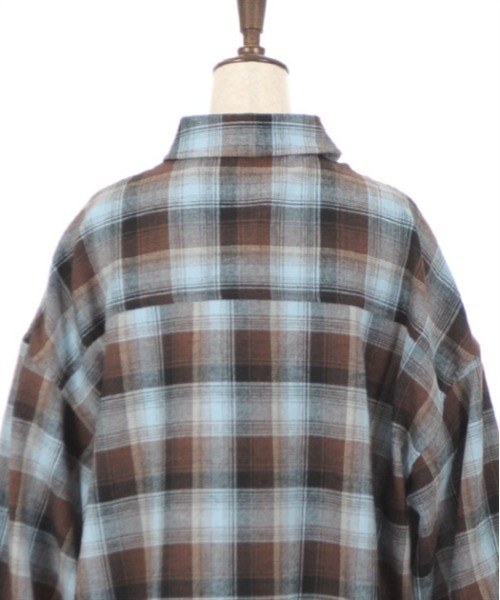 axes femme(アクシーズファム)の「チェック柄ロングシャツ(シャツ/ブラウス・レディース・ブラック/ブラウン/ベージュ・FREE)」の12枚目の写真