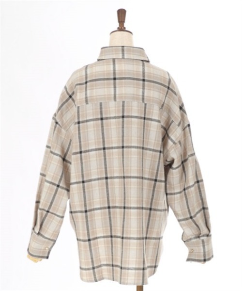 axes femme(アクシーズファム)の「チェック柄ロングシャツ(シャツ/ブラウス・レディース・ブラック/ブラウン/ベージュ・FREE)」の16枚目の写真