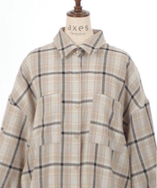 axes femme(アクシーズファム)の「チェック柄ロングシャツ(シャツ/ブラウス・レディース・ブラック/ブラウン/ベージュ・FREE)」の17枚目の写真