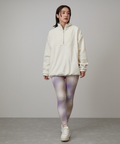 NERGY（ナージー）の「【保温】フリースハーフジッププルオーバー（その他トップス・レディース・ホワイト/ダークブラウン・FREE）」の6枚目の写真