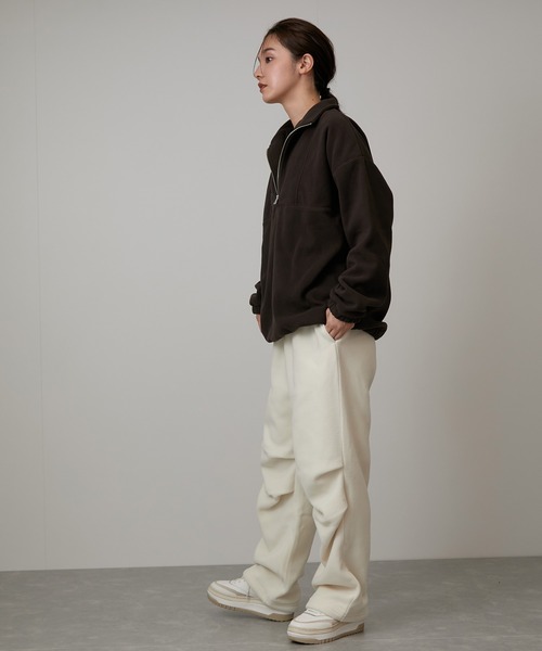 NERGY（ナージー）の「【保温】フリースハーフジッププルオーバー（その他トップス・レディース・ホワイト/ダークブラウン・FREE）」の8枚目の写真