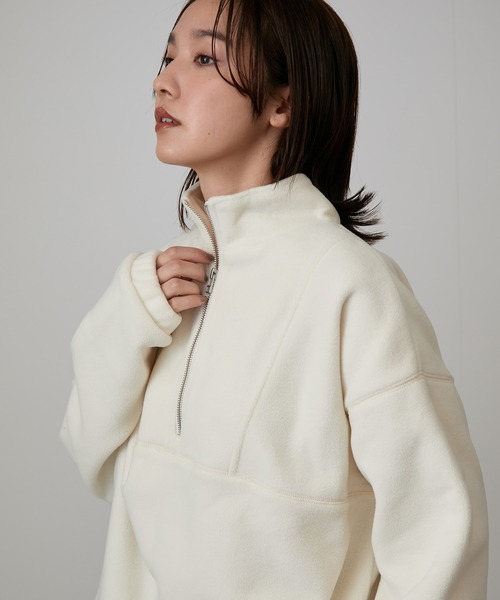 NERGY（ナージー）の「【保温】フリースハーフジッププルオーバー（その他トップス・レディース・ホワイト/ダークブラウン・FREE）」の13枚目の写真