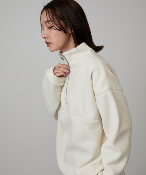 NERGY（ナージー）の「【保温】フリースハーフジッププルオーバー（その他トップス・レディース・ホワイト/ダークブラウン・FREE）」の14枚目の写真