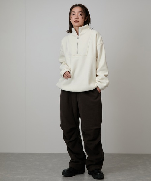 NERGY（ナージー）の「【保温】フリースハーフジッププルオーバー（その他トップス・レディース・ホワイト/ダークブラウン・FREE）」の16枚目の写真