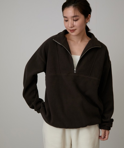NERGY（ナージー）の「【保温】フリースハーフジッププルオーバー（その他トップス・レディース・ホワイト/ダークブラウン・FREE）」の19枚目の写真