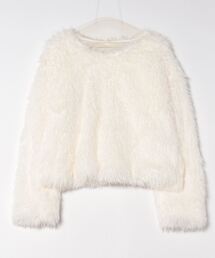 フェザーファークルーネックプルオーバー