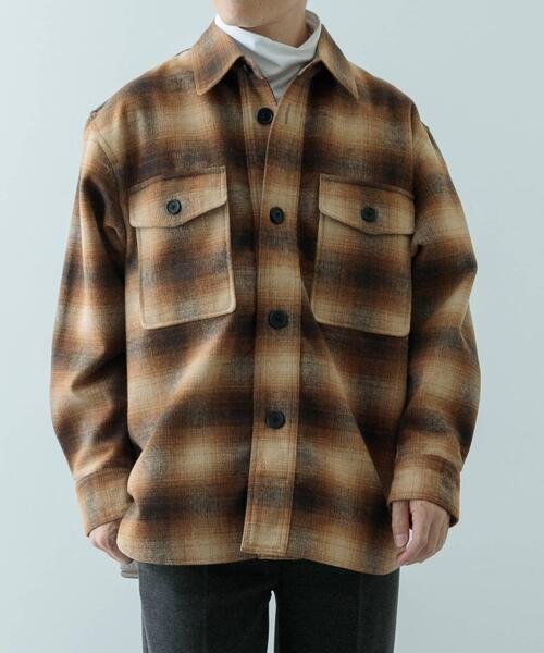 ITEMS URBANRESEARCH（アイテムズ アーバンリサーチ）の「オンブレチェック クルーザージャケット（その他アウター・メンズ・ダークグレー/ブラウン・MEDIUM/LARGE）」の9枚目の写真