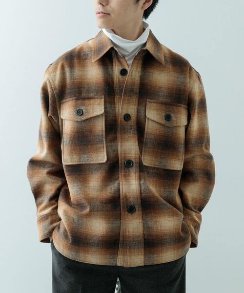 ITEMS URBANRESEARCH（アイテムズ アーバンリサーチ）の「オンブレチェック クルーザージャケット（その他アウター・メンズ・ダークグレー/ブラウン・MEDIUM/LARGE）」の7枚目の写真