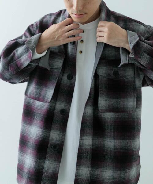 ITEMS URBANRESEARCH（アイテムズ アーバンリサーチ）の「オンブレチェック クルーザージャケット（その他アウター・メンズ・ダークグレー/ブラウン・MEDIUM/LARGE）」の22枚目の写真