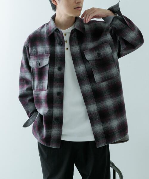 ITEMS URBANRESEARCH（アイテムズ アーバンリサーチ）の「オンブレチェック クルーザージャケット（その他アウター・メンズ・ダークグレー/ブラウン・MEDIUM/LARGE）」の20枚目の写真