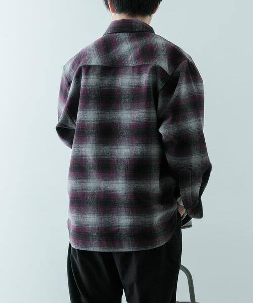 ITEMS URBANRESEARCH（アイテムズ アーバンリサーチ）の「オンブレチェック クルーザージャケット（その他アウター・メンズ・ダークグレー/ブラウン・MEDIUM/LARGE）」の6枚目の写真