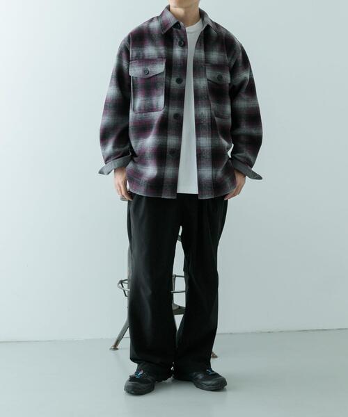 ITEMS URBANRESEARCH（アイテムズ アーバンリサーチ）の「オンブレチェック クルーザージャケット（その他アウター・メンズ・ダークグレー/ブラウン・MEDIUM/LARGE）」の5枚目の写真