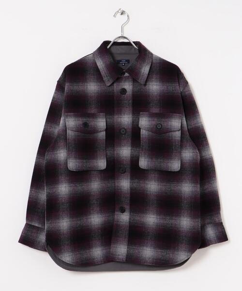 ITEMS URBANRESEARCH（アイテムズ アーバンリサーチ）の「オンブレチェック クルーザージャケット（その他アウター・メンズ・ダークグレー/ブラウン・MEDIUM/LARGE）」の4枚目の写真