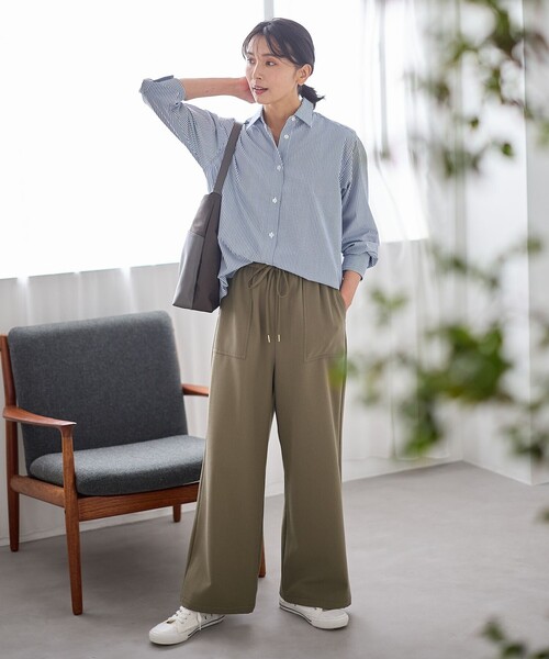 ANY(エニィ)の「【2WAYストレッチ/ウエストゴム/裏起毛】シークレットウォームベイカーパンツ(その他パンツ・レディース・ダークブラウン系/黄土色系/ブラック系・4)」の2枚目の写真