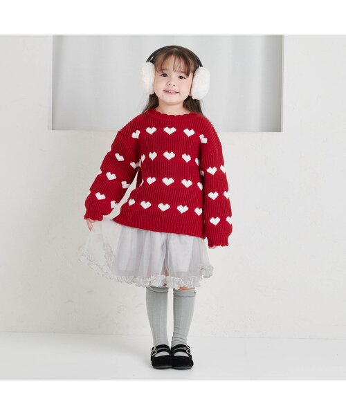 apres les cours(アプレレクール)の「ハートファーイヤーマフ(イヤーマフ・キッズ・ピンク/アイボリー・FREE)」の3枚目の写真