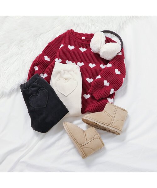 apres les cours(アプレレクール)の「ハートファーイヤーマフ(イヤーマフ・キッズ・ピンク/アイボリー・FREE)」の5枚目の写真