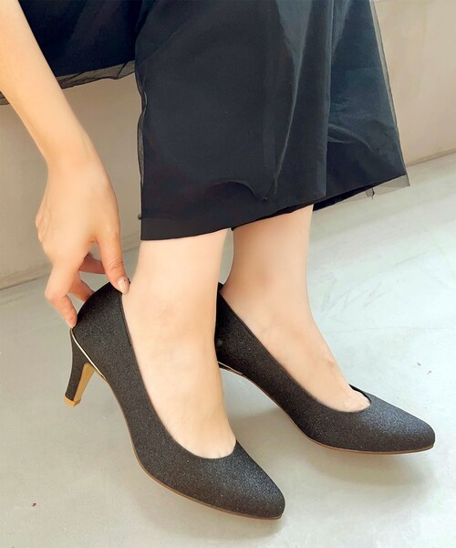 新シリーズ・アーモンドトゥ／《12時間パンプス》ヒール約7．5cm 履き  