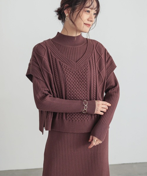 n'OrLABEL(ノアールレーベル)の「ニットベスト&ワンピースセット(ワンピース・レディース・ブラック/杢グレー/ブラウン・2/1)」の19枚目の写真