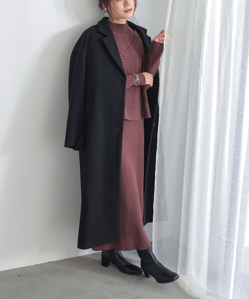 n'OrLABEL(ノアールレーベル)の「ニットベスト&ワンピースセット(ワンピース・レディース・ブラック/杢グレー/ブラウン・2/1)」の20枚目の写真