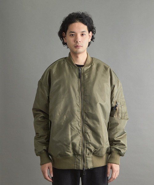 VIBGYOR（ヴィブジョー）の「【wit】オーバーフィットMA-1(CN)（MA-1・メンズ・ブラック/グレイッシュベージュ/カーキ・MEDIUM/LARGE）」の11枚目の写真