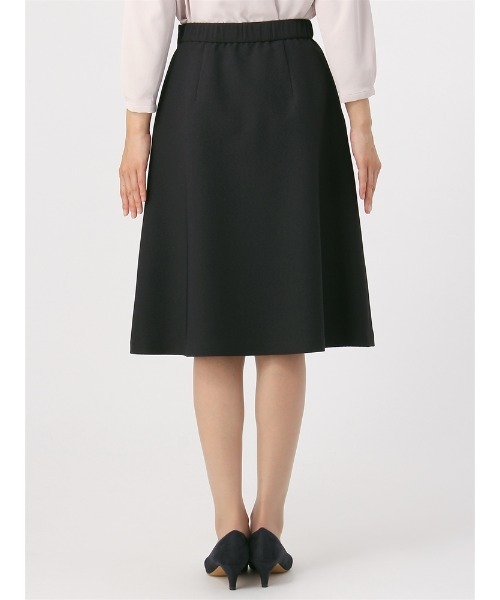 SUIT SQUARE（スーツスクエア）の「【セレモニー】フレアスカート ハンドウォッシュ TRドビー ストレッチ 織柄 セットアップ（スーツスカート・レディース・ネイビー・36(7号)/38(9号)/40(11号)）」の3枚目の写真