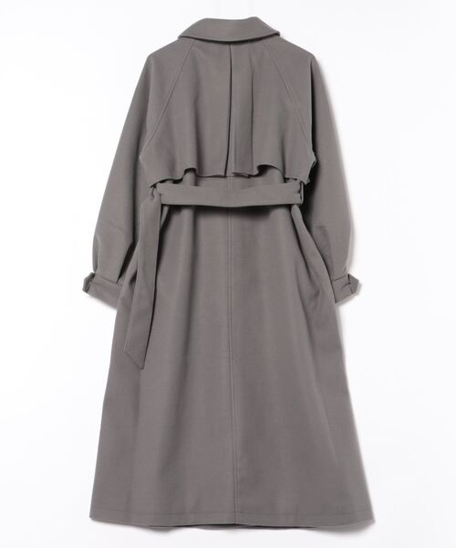 SPINNS（スピンズ）の「ケープデザインベルト付きフェイクウールロングコート（チェスターコート・レディース・ブラック/アイボリー/チャコール/グレー・ONESIZE）」の5枚目の写真