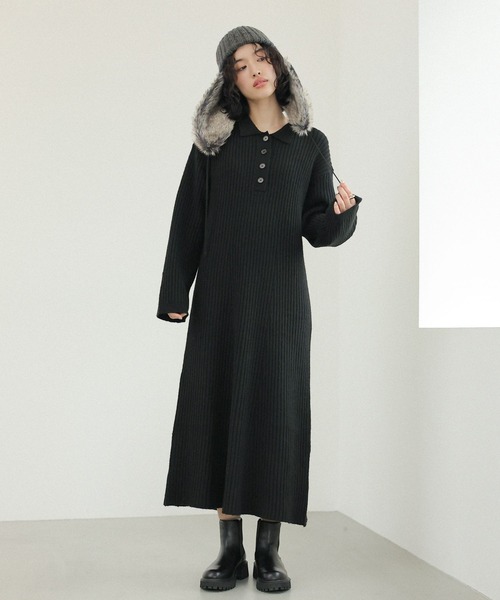 LEPSIM（レプシィム）の「フライトニットワッチ　210088（ニットキャップ/ビーニー・レディース・チャコールグレー/ベージュ・ONE SIZE）」の6枚目の写真