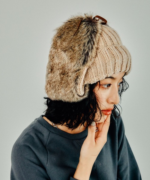 LEPSIM（レプシィム）の「フライトニットワッチ　210088（ニットキャップ/ビーニー・レディース・チャコールグレー/ベージュ・ONE SIZE）」の20枚目の写真