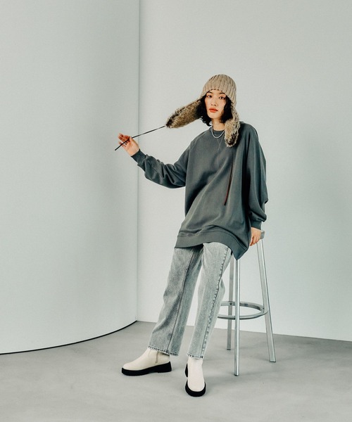 LEPSIM（レプシィム）の「フライトニットワッチ　210088（ニットキャップ/ビーニー・レディース・チャコールグレー/ベージュ・ONE SIZE）」の21枚目の写真