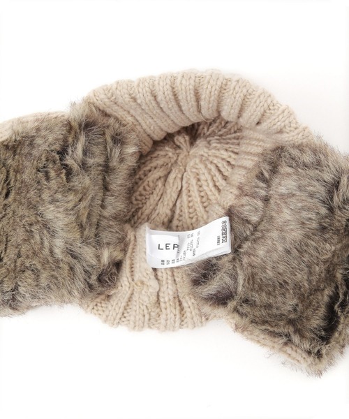 LEPSIM（レプシィム）の「フライトニットワッチ　210088（ニットキャップ/ビーニー・レディース・チャコールグレー/ベージュ・ONE SIZE）」の14枚目の写真