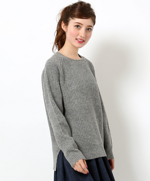 MYSELF ABAHOUSE(マイセルフアバハウス)の「片畦プルオーバー(ニット/セーター・レディース・ホワイト/オリーブ/グレー・FREE)」の3枚目の写真