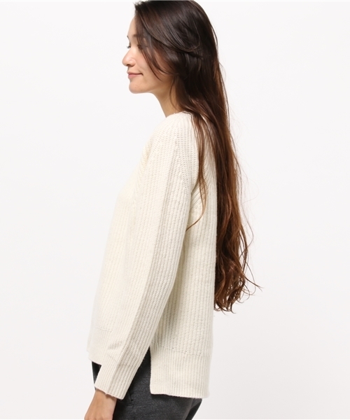 MYSELF ABAHOUSE(マイセルフアバハウス)の「片畦プルオーバー(ニット/セーター・レディース・ホワイト/オリーブ/グレー・FREE)」の8枚目の写真