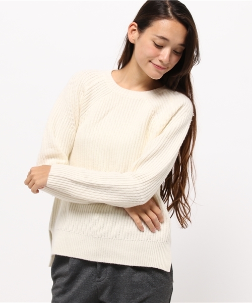 MYSELF ABAHOUSE(マイセルフアバハウス)の「片畦プルオーバー(ニット/セーター・レディース・ホワイト/オリーブ/グレー・FREE)」の5枚目の写真