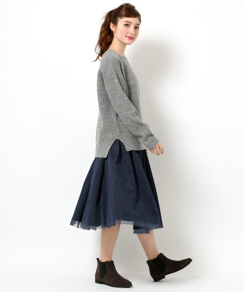 MYSELF ABAHOUSE(マイセルフアバハウス)の「片畦プルオーバー(ニット/セーター・レディース・ホワイト/オリーブ/グレー・FREE)」の14枚目の写真