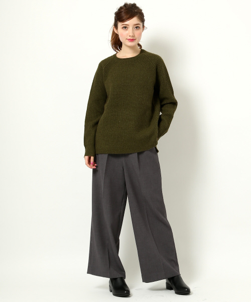 MYSELF ABAHOUSE(マイセルフアバハウス)の「片畦プルオーバー(ニット/セーター・レディース・ホワイト/オリーブ/グレー・FREE)」の15枚目の写真