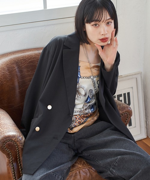 Remind me and forever（リマインドミーアンドフォーエバー）の「ﾃｰﾗｰﾄﾞJK（テーラードジャケット・レディース・ブラック/グレー/ベージュ・MEDIUM）」の2枚目の写真