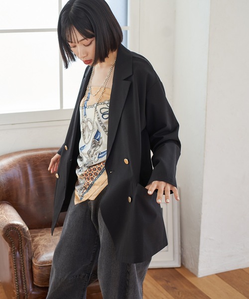 Remind me and forever（リマインドミーアンドフォーエバー）の「ﾃｰﾗｰﾄﾞJK（テーラードジャケット・レディース・ブラック/グレー/ベージュ・MEDIUM）」の18枚目の写真